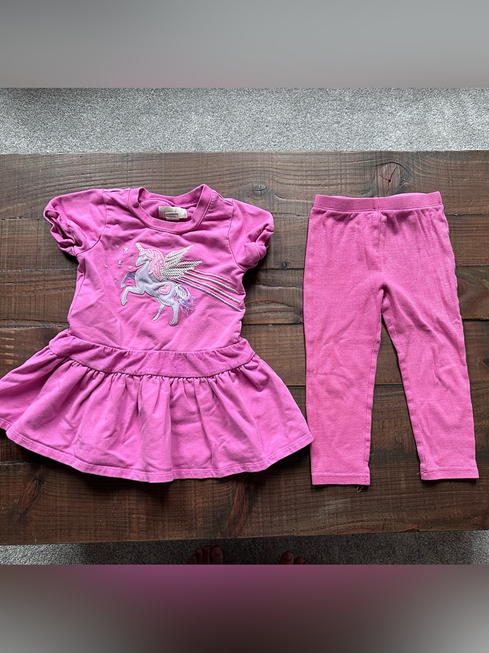 Peek Pink Unicorn Peplum Pajama Set